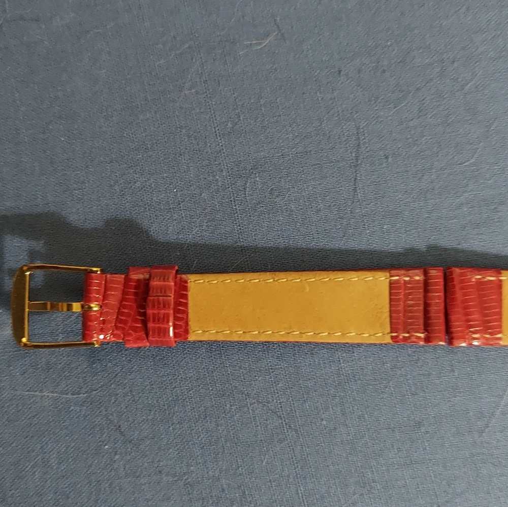 Town & Country Vintage Genuine Leather Lizard Skin Red Watch Strap Band 14 R